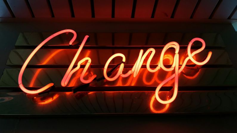 Change Growth - Change neon light signage